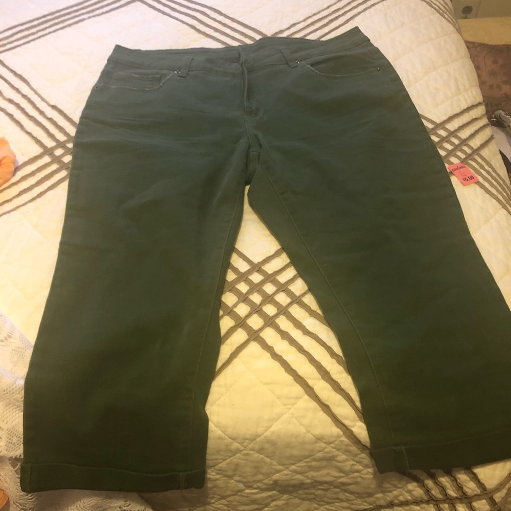 Time & Tru hunter green capris
